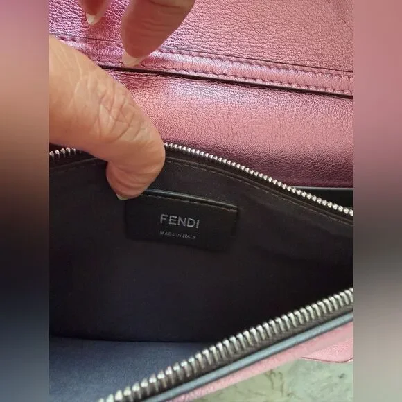 Fendi Vitello Catalon Metallic Pink Leather Bag with Silver Accent - Picture 13 of 17